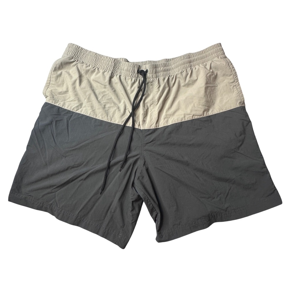 Columbia Shorts Mens XXL Tan Grey Omni-Shield Colorblock Outdoor Hiking Swim
